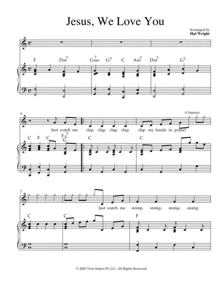 Jesus, We Love You By Hal Wright - Digital Sheet Music For Score ...