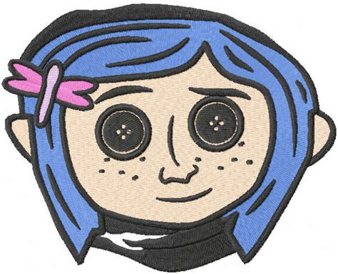 Coraline Button Eyes embroidery design