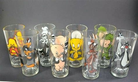 Looney Tunes GLASSES Lot of 8 Pepsi Collector Series 1973 Warner ...