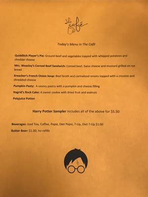 "Harry Potter Menu at The Café" by Beth Heldebrandt