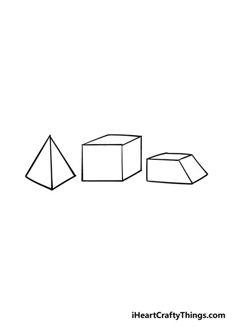 3D Shapes Drawing - How To Draw 3D Shapes Step By Step