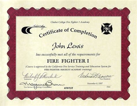 11+ Firefighter Certificate Templates | Free Printable Word & PDF ...