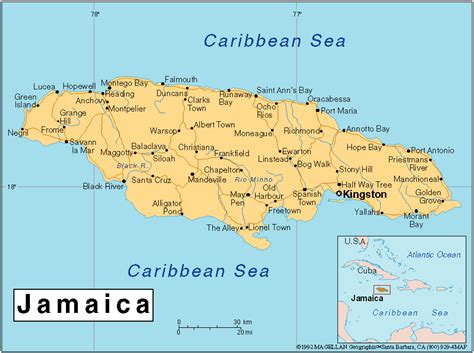 Jamaica Cities Map