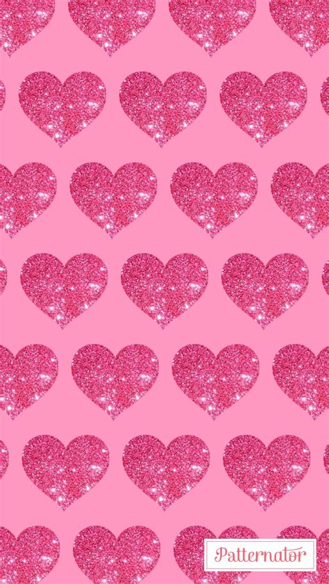 Glitter Pink Heart Wallpaper