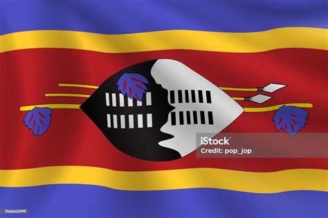 Flag Of Swaziland Swazi Flag Vector Flag Background Stock Illustration ...