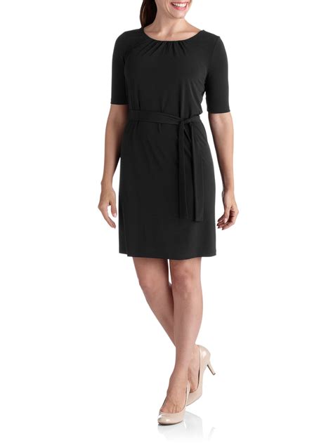 GEORGE - George Women's Elbow Sleeve Solid Wrap Dress - Walmart.com ...