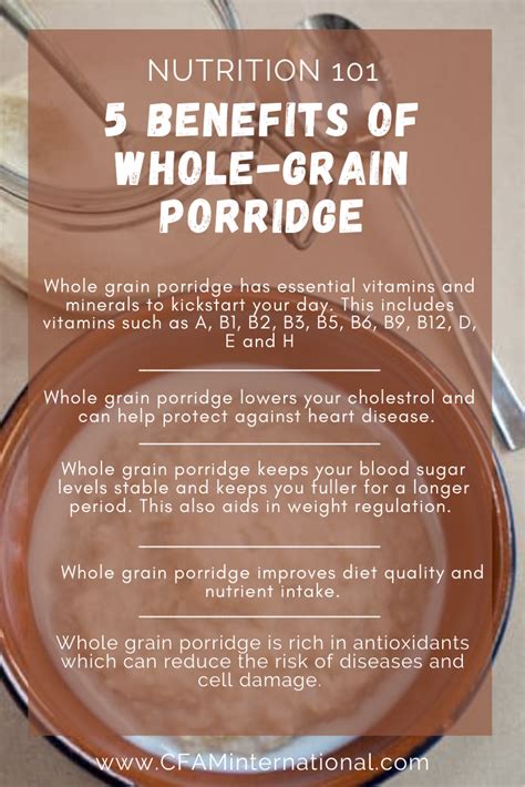 5 BENEFITS OF WHOLE-GRAIN PORRIDGE