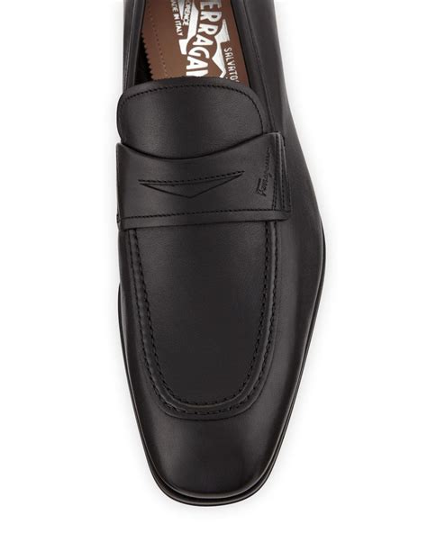 Ferragamo Men's Alred Leather Penny Loafers in Black for Men - Lyst