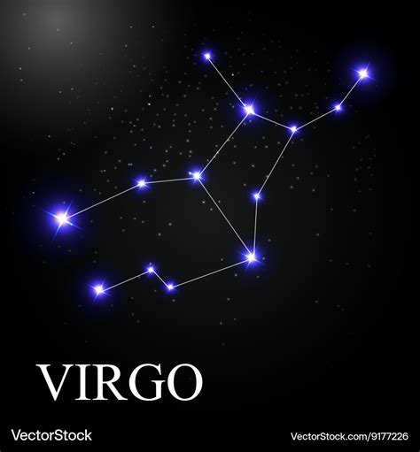 Virgo zodiac sign with beautiful bright stars Vector Image