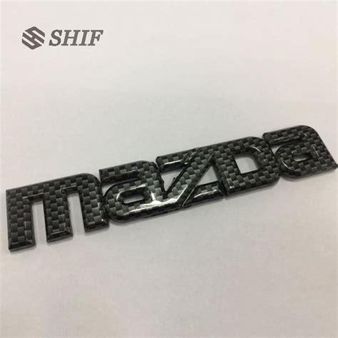 For Mazda logo carbon fiber style emblem sticker decal MAZDA 3 6 MIATA ...