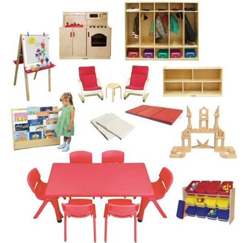 DAYCARE FURNITURE SET-Plastic, 12" CHRS, 24x48 Table, Mats - Includes ...