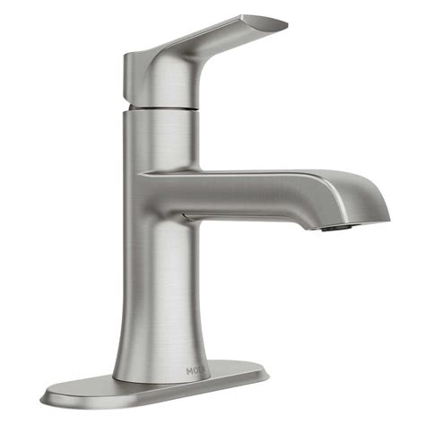 Moen Liso Spot Resist Brushed Nickel One Handle Bathroom Faucet ...