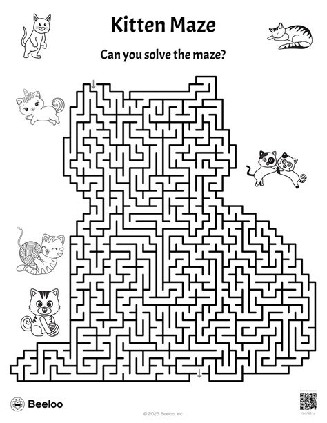 Cat-themed Mazes • Beeloo Printable Crafts and Activities for Kids