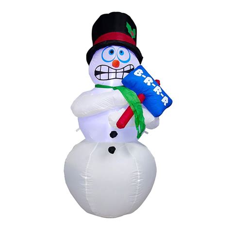 ALEKO Inflatable LED Shivering Snowman for Yard with Sign - 6 Foot ...