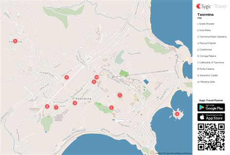 Taormina Printable Tourist Map | Sygic Travel