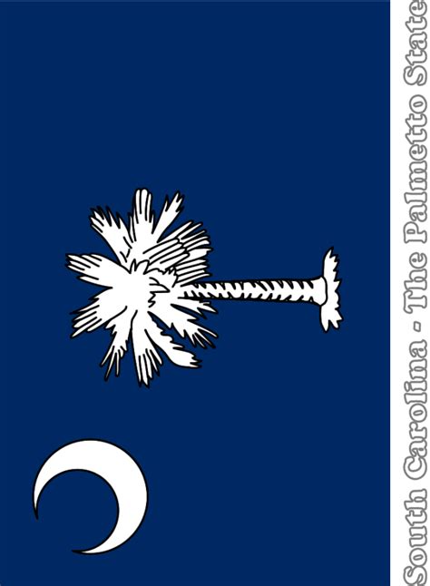 Large, Vertical, Printable South Carolina State Flag, from NETSTATE.COM