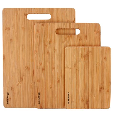 Bamboo Cutting Board for Kitchen, Wood Chopping Board, Easy Grip Handl ...