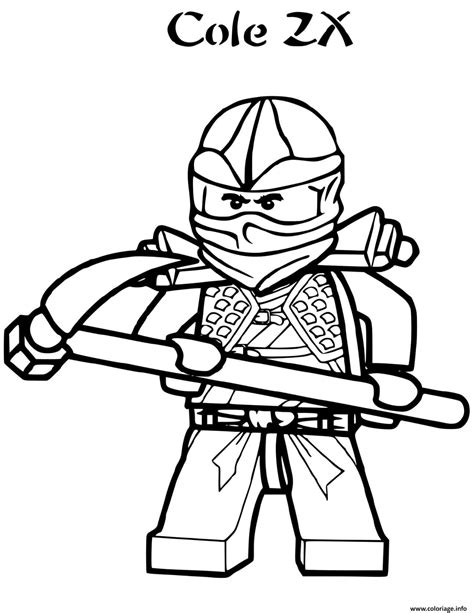 Coloriage ninjago cole zx ninja - JeColorie.com