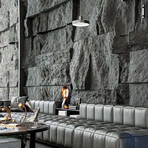 Grey Stone Wall, Stone Wall Design, Wall Texture Design, Stone Accent ...