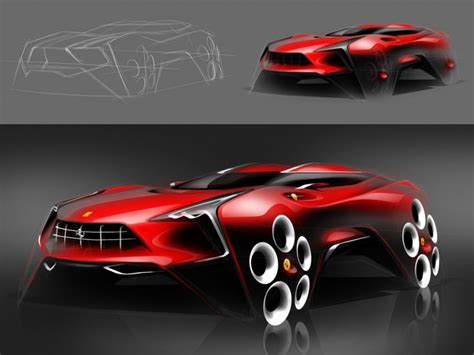 Ferrari SUV design sketch workflow - Car Body Design