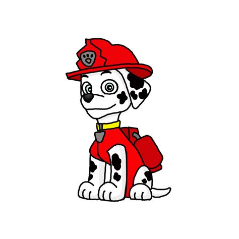 How to Draw Marshall from Paw Patrol - Step by Step Easy Drawing Guides ...