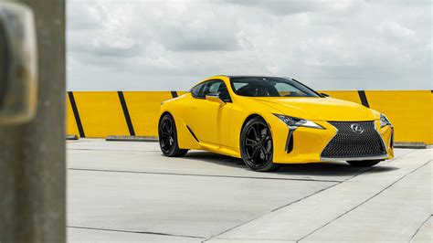 Yellow Lexus LC 500 sports car - backiee