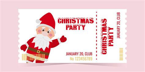 Christmas Party Ticket layout template card design 32898418 Vector Art ...