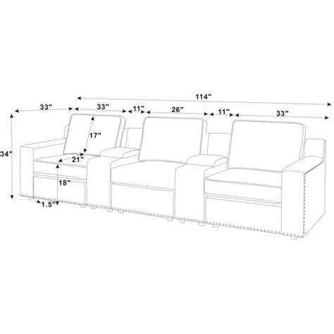 Wade Logan® 114" Wide Home Theater Sofa with Cup Holder & Reviews | Wayfair