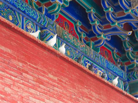 The Roof of the Building in Shaolin Temple with Detail Architecture ...