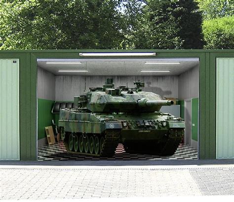 3D Big Tank 09 Garage Door Mural | AJ Wallpaper