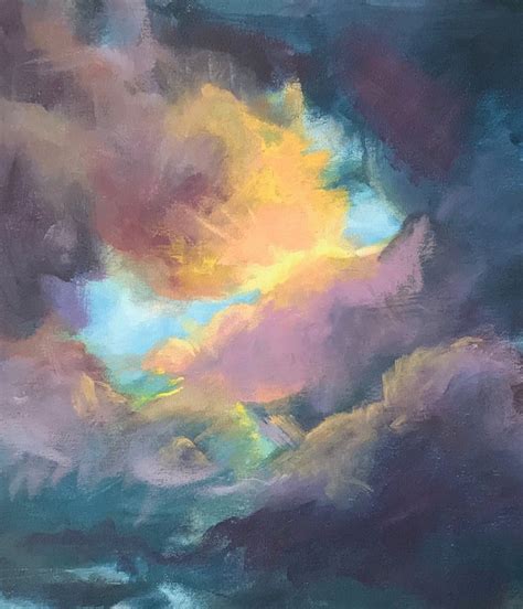 Storm Clouds Over the Ocean Art Print Abstract Sky Painting | Etsy