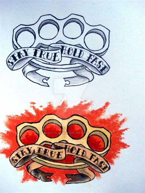 Knuckle duster | Brass knuckle tattoo, Knuckle tattoos, Brass knuckles ...