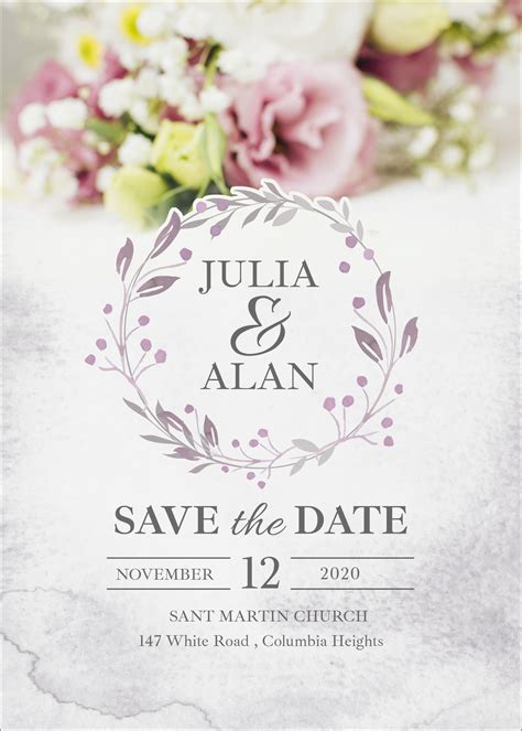 20 Free Wedding Invitation Template Cards - Printable And Editable PSD