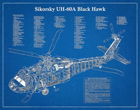 UH-60A Black Hawk Helicopter Print, Sikorsky UH-60A Helicopter ...