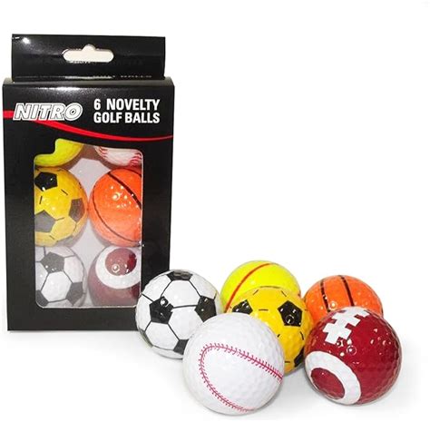 Nitro Novelty Golf Balls Assorted Sports, 6 Pack, Trick & Novelty Balls ...