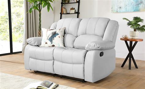 Dakota 2 Seater Recliner Sofa, Light Grey Classic Faux Leather Only £ ...