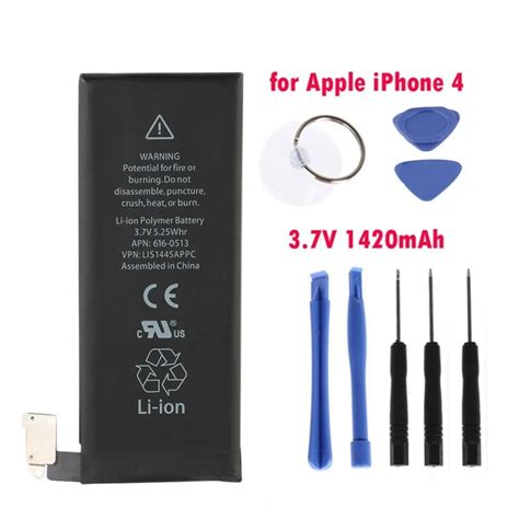 1420mAh High Capacity Built in Lithium Battery For iPhone 4 Mobile ...