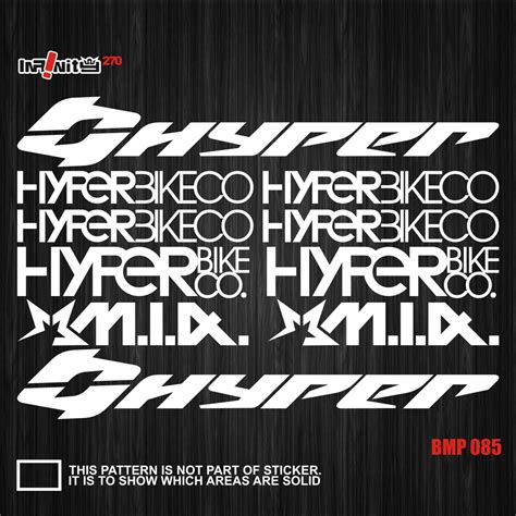 wBMP085 hyper Bike co Bicycle Frame Sticker Decal Set Mountain