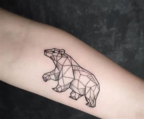 Geometric Bear Tattoo - Minimalist Tattoos | Bear tattoos, Bear tattoo ...