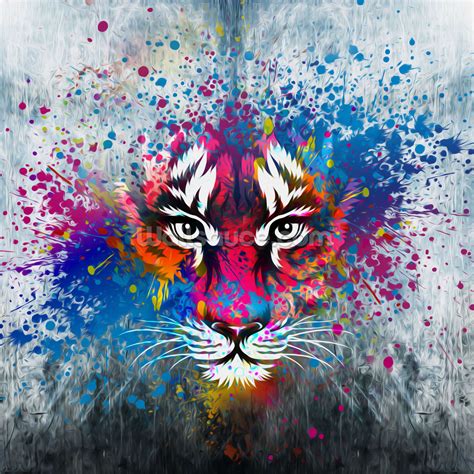 Tiger Art Wallpaper Mural | Wallsauce US