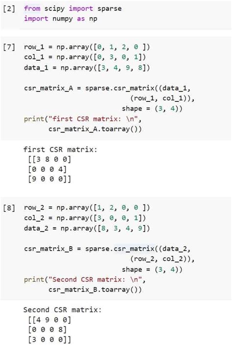 Python Scipy Sparse Csr_matrix - Python Guides