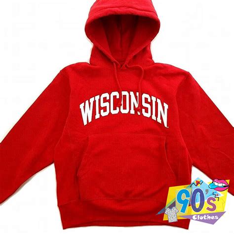 Vintage Wisconsin University College Hoodie - 90sclothes.com