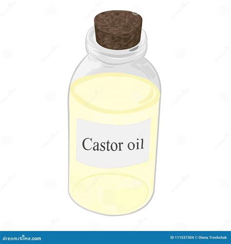 Castor oil in a bottle stock vector. Illustration of ricine - 111537304