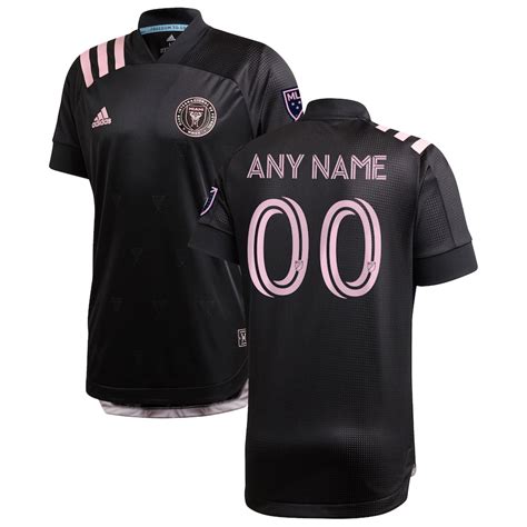 Men's Inter Miami CF adidas Black 2020 Inaugural Away Custom Authentic ...