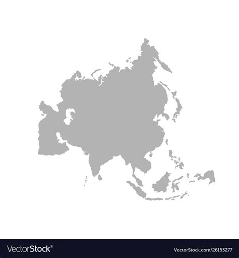 Asia outline world map Royalty Free Vector Image