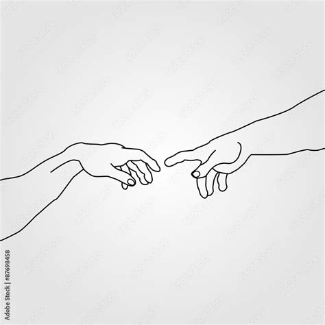 Hands showing the creation of Adam Stock Vector | Adobe Stock