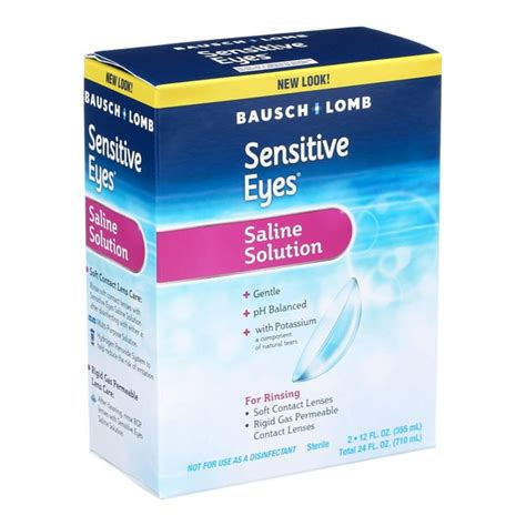 Bausch and Lomb Sensitive Eyes Plus Saline Solution, Twin Pack - 24 oz ...