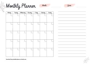 Printable Monthly Planner Templates | Download For Free in PDF