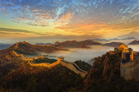 Great Wall of China Mountain Horizon - HD Wallpaper