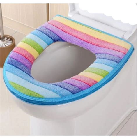 Comfortable Toilet Seat Soft Cloth Washable Lid Top Cover Pad Bathroom ...